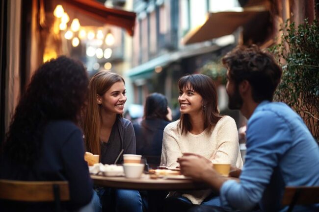 persones qui discutent autour d'une table